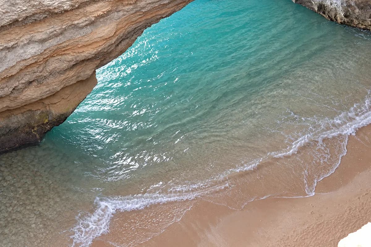 Water below the cliffs at Praia da Marinha, Algarve